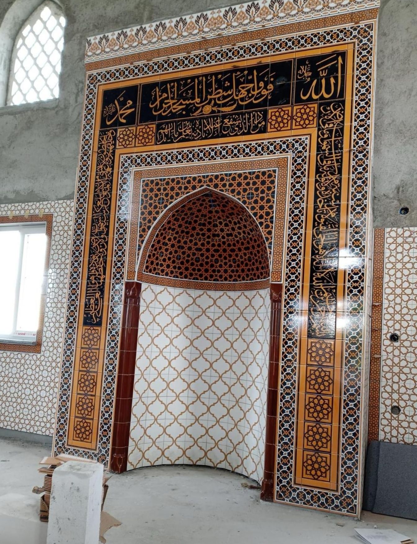 Cami Mihrapları - 062, Cami Mihrap Ahşap Çini Modelleri, Masjid Mihrap,